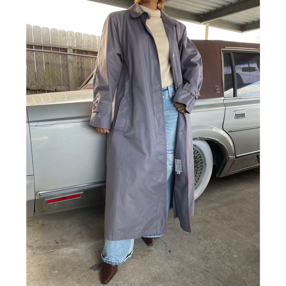 🔥Vintage London Fog USA Made Thinsulate Belted Classic Lilac Long Trench Coat